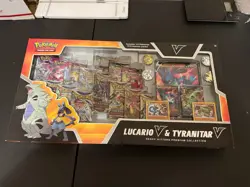 Pokemon Lucario V & Tyranitar V Heavy Hitters Premium Collection Box 14 Boosters - Image 1