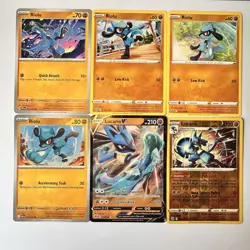 Riolu & Lucario Pokemon TCG Lot 6 ENG Astral Radiance Holo/Regular Lucario V - Image 1