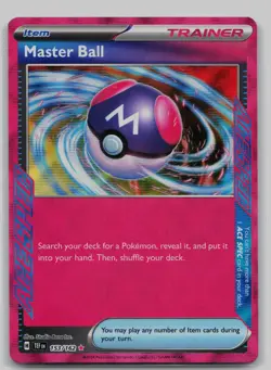 Master Ball 153/162 ACE SPEC Rare Temporal Forces Pokemon Holo Near Mint - Image 1