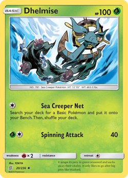 Dhelmise 20/236 Uncommon Unified Minds Pokemon Near Mint - Image 1