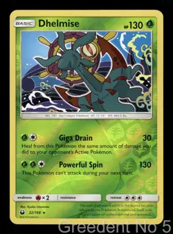 Dhelmise 22/168 Rare Celestial Storm Pokemon Reverse Holo Near Mint - Image 1