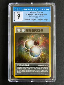 CGC 9 Miracle Energy Japanese Pokemon Neo Destiny Darkness to Light Holo Rare - Image 1