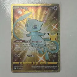 Pokemon TCG CELEBRATIONS Mew Secret Rare Gold Shiny Mew 025/025 NM Card - Image 1