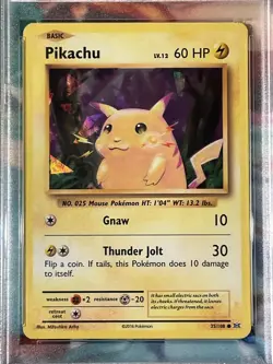 2016 Pokemon TCG XY Evolutions #35 Pikachu Cracked Ice Holo PSA 9 - Image 3