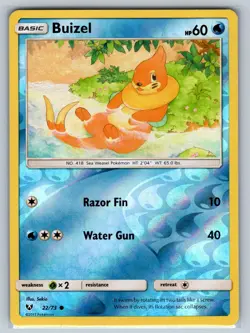 Buizel 22/73 Common Shining Legends Pokemon Reverse Holo Near Mint - Image 1