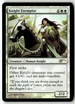 MTG Foil Knight Exemplar - Media Promos Moderately Played English - Image 1