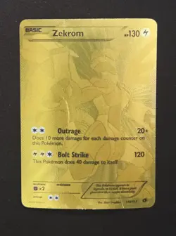 Zekrom 115/113 Full Art Secret Rare Legendary Treasures Holo Pokemon 2013 HP - Image 1