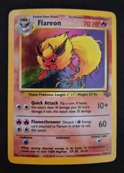 Flareon Pokemon Card Jungle Holo 3/64 WOTC Vintage - LP - Image 1