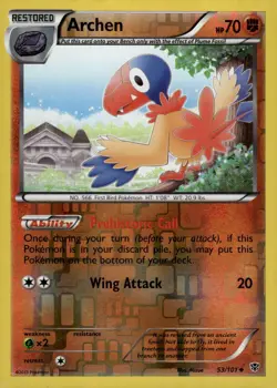 Archen 53/101 Plasma Blast Reverse Holo Foil Pokemon TCG NM - Image 1