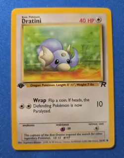 Pokemon TCG Team Rocket 1st Edition Dratini 53/82 - NM + Great Center! - Image 2