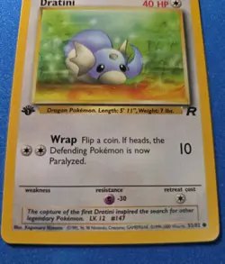 Pokemon TCG Team Rocket 1st Edition Dratini 53/82 - NM + Great Center! - Image 3