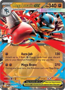 Mega Lucario ex Prize Pack Series 8 - Pokemon Mega Evolution Base Set 077/132 - Image 1