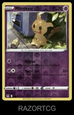 MIMIKYU 080/196 R LOST ORIGIN POKEMON REVERSE HOLO LP - Image 1