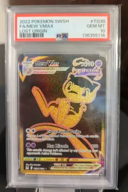 2022 POKEMON SWORD & SHIELD LOST ORIGIN #TG30 FULL ART/MEW VMAX PSA 10 - Image 1