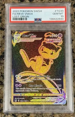 2022 POKEMON SWORD & SHIELD LOST ORIGIN #TG30 FULL ART/MEW VMAX PSA 10 - Image 1