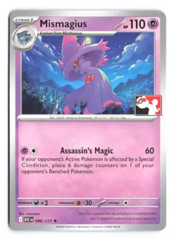 Pokemon Mismagius Ascended Heroes 086/217 Prize Pack Series 9 Non Holo - Image 1