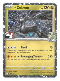 Pokemon N's Zekrom Ascended Heroes 155/217 Prize Pack Series 9 Holo - Image 1