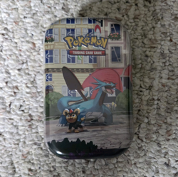Pokemon Salamence Tin Case 60-Card Capacity Factory sealed 2 booster packs - Image 1