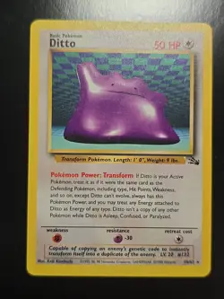 Ditto 18/62 Fossil Non Holo LP Vintage Pokemon Cards WOTC Rare Pokemon TCG - Image 1