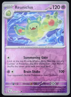 Pokemon TCG Reuniclus 072/162 Temporal Forces Reverse Holo Uncommon Card - NM - Image 1