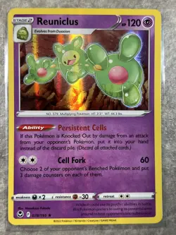 Reuniclus 078/195 Pokemon TCG Card Swsh12: Silver Tempest Holo Rare (Near Mint) - Image 1