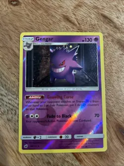 Gengar 38/111 Pokemon Crimson Invasion Sun & Moon Reverse Holo Rare Card LP - Image 1
