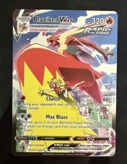 Pokemon TCG Blaziken VMAX TG15 TG30 Silver Tempest Trainer Gallery Card - Image 1