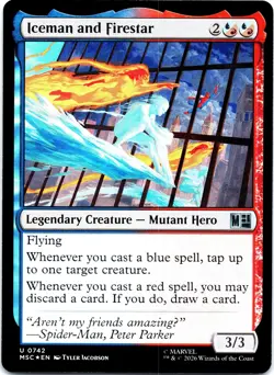 Iceman and Firestar Foil U Commander: Marvel Super Heroes 742 NM - Image 1