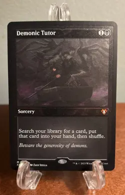 MTG Demonic Tutor Foil Etched Commander Masters CMM Magic The Gathering - Image 1