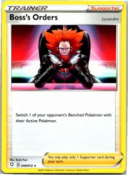 Boss's Orders 058/072 Rare Shining Fates Pokemon Near Mint - Image 1