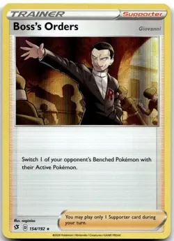 Boss's Orders 154/192 Holo Rare Rebel Clash Pokemon Near Mint - Image 1