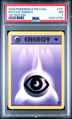 2000 POKEMON GYM CHALLENGE 1ST ED #131 PSYCHIC ENERGY PSA 7 - Image 1