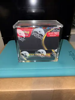 Pokemon Tcg Mega Evolution Base Enhanced Booster Box MINT + Strong Acrylic Case - Image 1