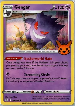 Pokemon Card - Gengar Trick or Trade BOOster 2023 066/196 Holo Holo NM - Image 1