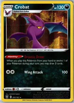 Pokemon Card - Crobat Battle Styles 091/163 2021 Rare Holo Near Mint - Image 1