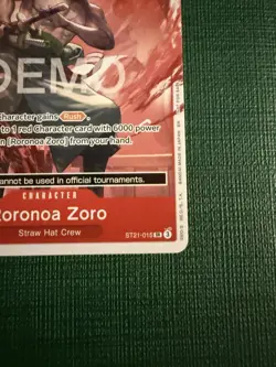 One piece Tcg St21 Roronoa Zoro Promo Demo card - Image 5