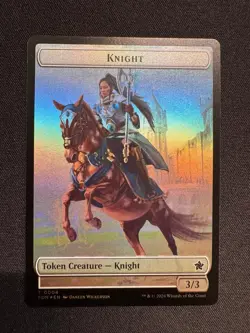 HUMAN // KNIGHT DOUBLE-SIDED TOKEN ( 3 // 4 ) FOIL - MTG - Wilkerson NM/M - Image 1