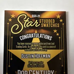 Dustin Hoffman 2023 Leaf Pop Century Star Studded Swatches 22/40 RAIN MAN - Image 5