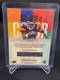 Reggie Bush 2025 UD Goodwin Champions Splash of Color 3D Lenticular Unscratched - Image 2