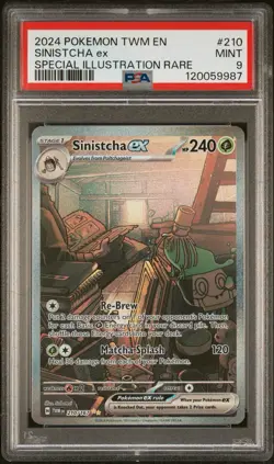 2024 Pokemon Twilight Masquerade Sinistcha #210 Special Illustration PSA 9 Mint - Image 1