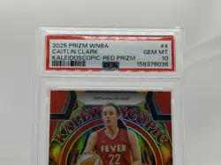 WNBA Prizm 2025 Caitlin Clark Kaleidoscopic Red Prizm #4 PSA 10 /99 POP 2 - Image 3