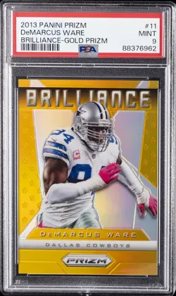 2013 PANINI PRIZM BRILLIANCE GOLD PRIZM #11 DEMARCUS WARE 3/10 PSA 9 - Image 1
