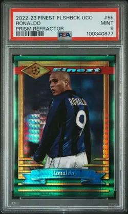 PSA 9 - 2022/23 Topps Finest Flashback RONALDO Prism Refractor 34/35 #55 - Image 1