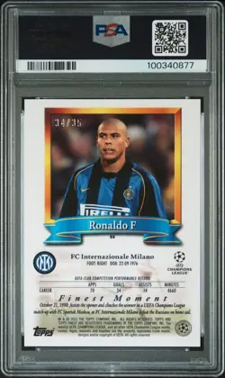 PSA 9 - 2022/23 Topps Finest Flashback RONALDO Prism Refractor 34/35 #55 - Image 2