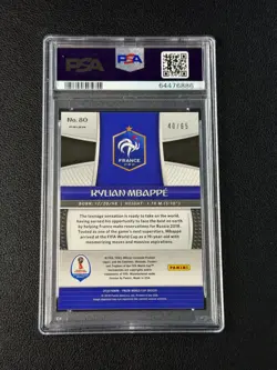KYLIAN MBAPPE PSA 10 2018 PANINI PRIZM WORLD CUP ORANGE ROOKIE RC 40/65 FRANCE - Image 2
