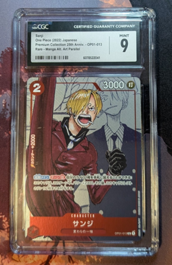 CGC 9 - Sanji OP01-013 Manga Alt Parallel One Piece Card - Japanese - Image 1