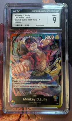 CGC 9 - Monkey D. Luffy Leader (Sealed Battle 2024 Vol.2) Promo One Piece TCG #9 - Image 1