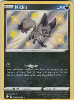 Pokemon Nickit Holo NM/LP Shining Fates: Shiny Vault PKMN SV081/SV122 - Image 1