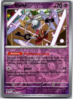 Klefki 096/198 Rare Scarlet & Violet Pokemon Reverse Holo Near Mint - Image 1