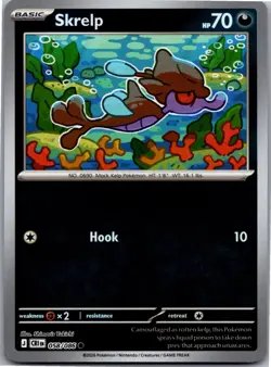 Skrelp 058/086 Common Chaos Rising Pokemon Reverse Holo Near Mint - Image 1